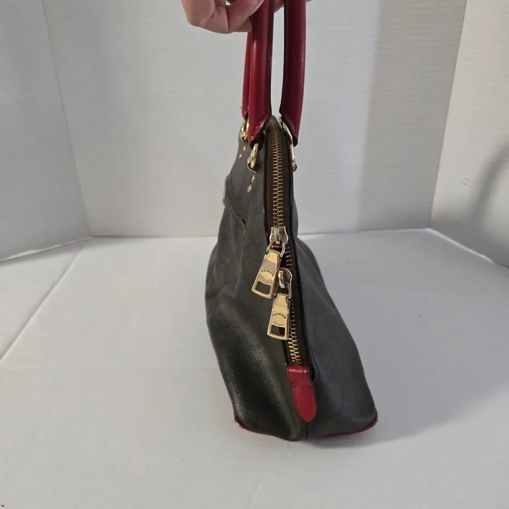 Coach Brown and Red Satchel